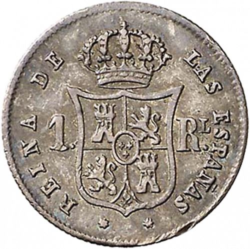 1 Real Reverse Image minted in SPAIN in 1862 (1849-64  -  ISABEL II - Decimal Coinage)  - The Coin Database