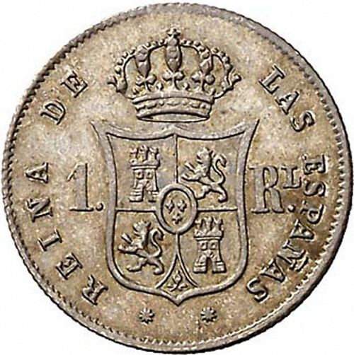 1 Real Reverse Image minted in SPAIN in 1863 (1849-64  -  ISABEL II - Decimal Coinage)  - The Coin Database