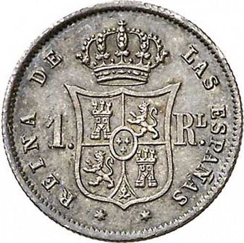 1 Real Reverse Image minted in SPAIN in 1863 (1849-64  -  ISABEL II - Decimal Coinage)  - The Coin Database