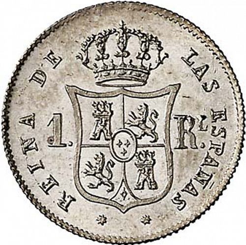 1 Real Reverse Image minted in SPAIN in 1863 (1849-64  -  ISABEL II - Decimal Coinage)  - The Coin Database