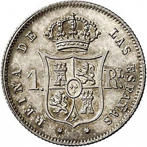 1 Real Reverse Image minted in SPAIN in 1864 (1849-64  -  ISABEL II - Decimal Coinage)  - The Coin Database