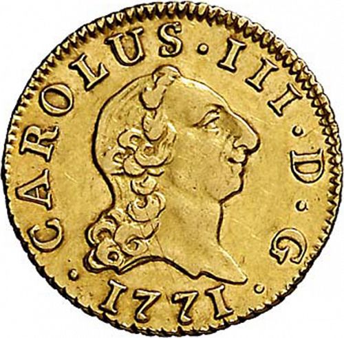 half Escudo Obverse Image minted in SPAIN in 1771PJ (1759-88  -  CARLOS III)  - The Coin Database