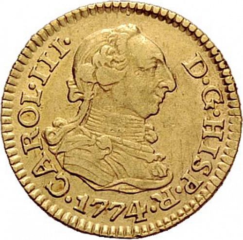 half Escudo Obverse Image minted in SPAIN in 1774CF (1759-88  -  CARLOS III)  - The Coin Database
