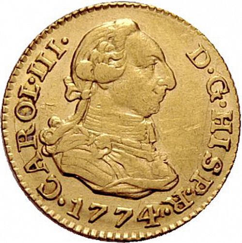 half Escudo Obverse Image minted in SPAIN in 1774PJ (1759-88  -  CARLOS III)  - The Coin Database