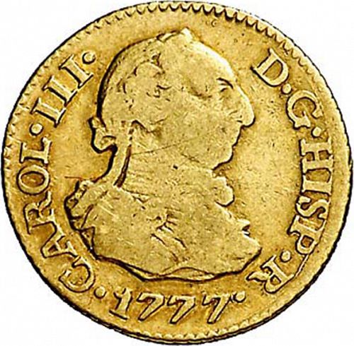 half Escudo Obverse Image minted in SPAIN in 1777PJ (1759-88  -  CARLOS III)  - The Coin Database
