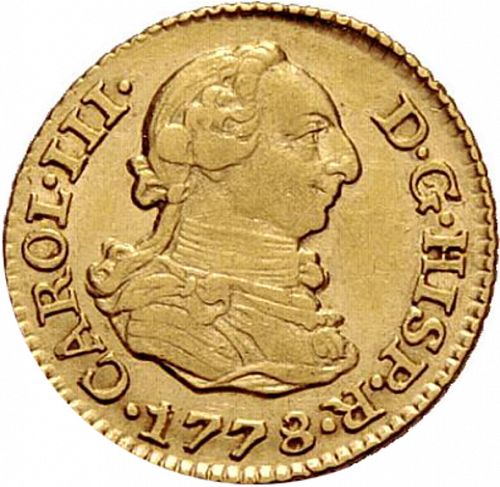 half Escudo Obverse Image minted in SPAIN in 1778PJ (1759-88  -  CARLOS III)  - The Coin Database