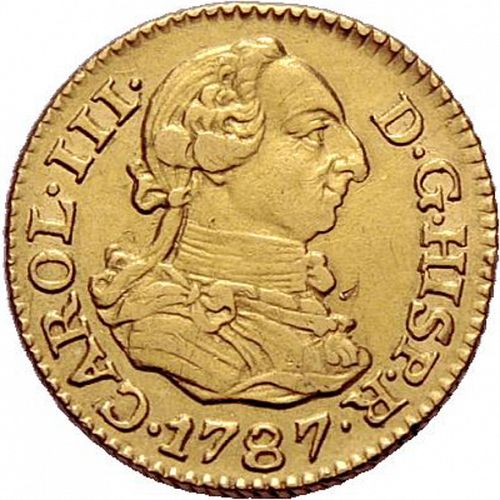 half Escudo Obverse Image minted in SPAIN in 1787DV (1759-88  -  CARLOS III)  - The Coin Database