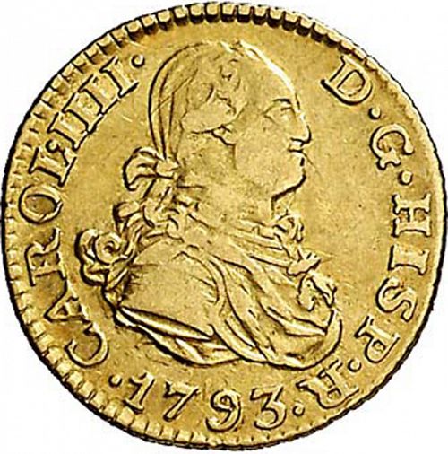 half Escudo Obverse Image minted in SPAIN in 1793MF (1788-08  -  CARLOS IV)  - The Coin Database