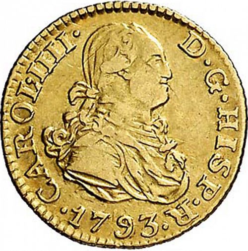 half Escudo Obverse Image minted in SPAIN in 1793MF (1788-08  -  CARLOS IV)  - The Coin Database