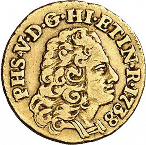 half Escudo Obverse Image minted in SPAIN in 1738JF (1700-46  -  FELIPE V)  - The Coin Database