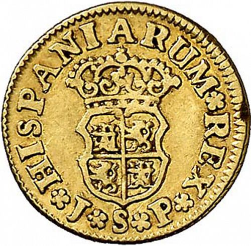 half Escudo Reverse Image minted in SPAIN in 1742JP (1700-46  -  FELIPE V)  - The Coin Database