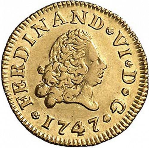 half Escudo Obverse Image minted in SPAIN in 1747AJ (1746-59  -  FERNANDO VI)  - The Coin Database
