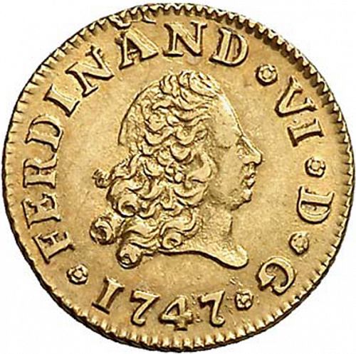 half Escudo Obverse Image minted in SPAIN in 1747JB (1746-59  -  FERNANDO VI)  - The Coin Database