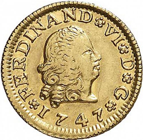 half Escudo Obverse Image minted in SPAIN in 1747PJ (1746-59  -  FERNANDO VI)  - The Coin Database