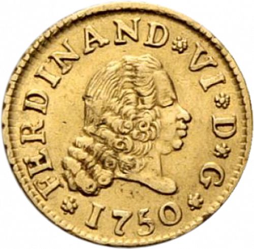 half Escudo Obverse Image minted in SPAIN in 1750JB (1746-59  -  FERNANDO VI)  - The Coin Database