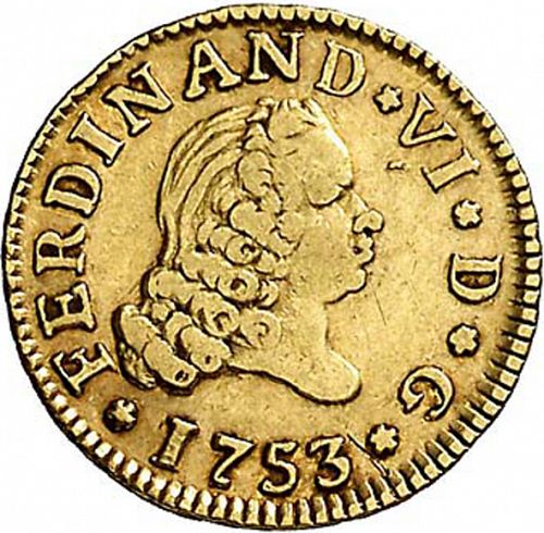 half Escudo Obverse Image minted in SPAIN in 1753JB (1746-59  -  FERNANDO VI)  - The Coin Database