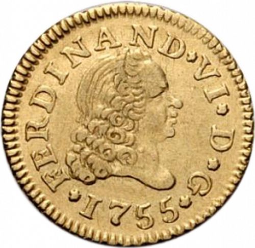half Escudo Obverse Image minted in SPAIN in 1755JB (1746-59  -  FERNANDO VI)  - The Coin Database