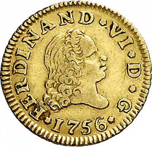 half Escudo Obverse Image minted in SPAIN in 1756JB (1746-59  -  FERNANDO VI)  - The Coin Database