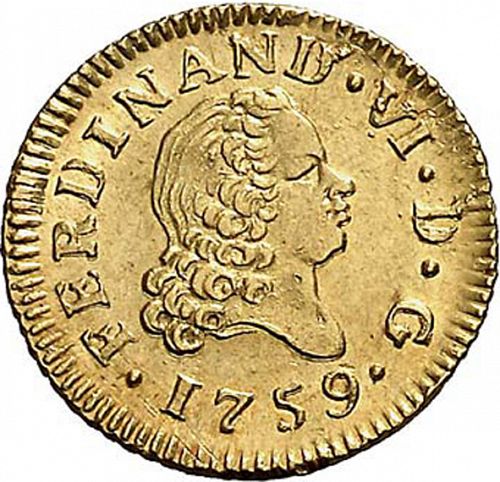 half Escudo Obverse Image minted in SPAIN in 1759JB (1746-59  -  FERNANDO VI)  - The Coin Database