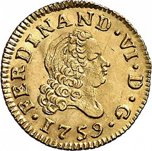 half Escudo Obverse Image minted in SPAIN in 1759J (1746-59  -  FERNANDO VI)  - The Coin Database