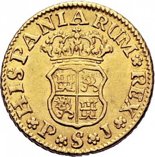 half Escudo Reverse Image minted in SPAIN in 1748PJ (1746-59  -  FERNANDO VI)  - The Coin Database