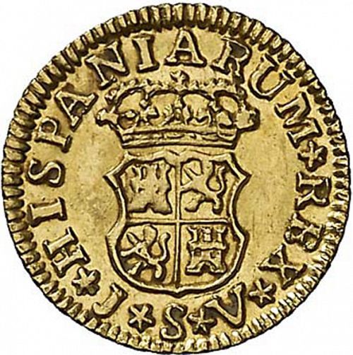 half Escudo Reverse Image minted in SPAIN in 1759JV (1746-59  -  FERNANDO VI)  - The Coin Database