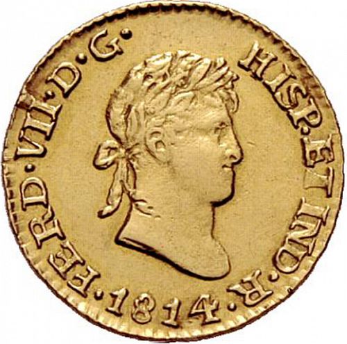 half Escudo Obverse Image minted in SPAIN in 1814JJ (1808-33  -  FERNANDO VII)  - The Coin Database