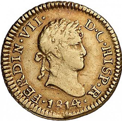 half Escudo Obverse Image minted in SPAIN in 1814JP (1808-33  -  FERNANDO VII)  - The Coin Database