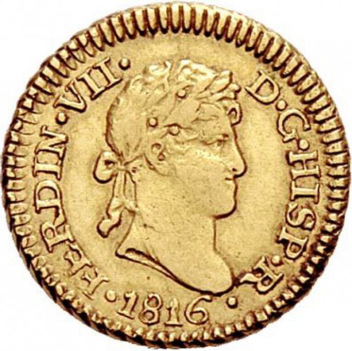 half Escudo Obverse Image minted in SPAIN in 1816JP (1808-33  -  FERNANDO VII)  - The Coin Database