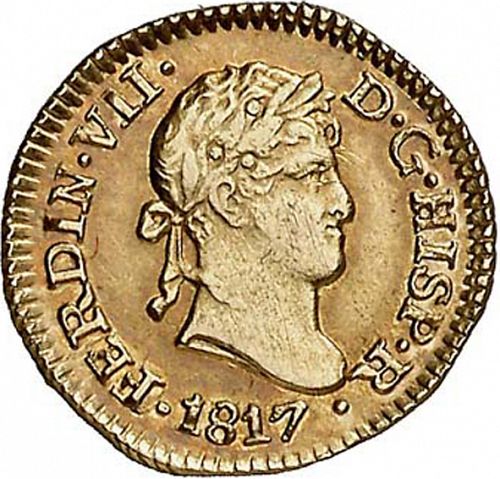 half Escudo Obverse Image minted in SPAIN in 1817JP (1808-33  -  FERNANDO VII)  - The Coin Database