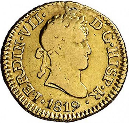 half Escudo Obverse Image minted in SPAIN in 1819JP (1808-33  -  FERNANDO VII)  - The Coin Database
