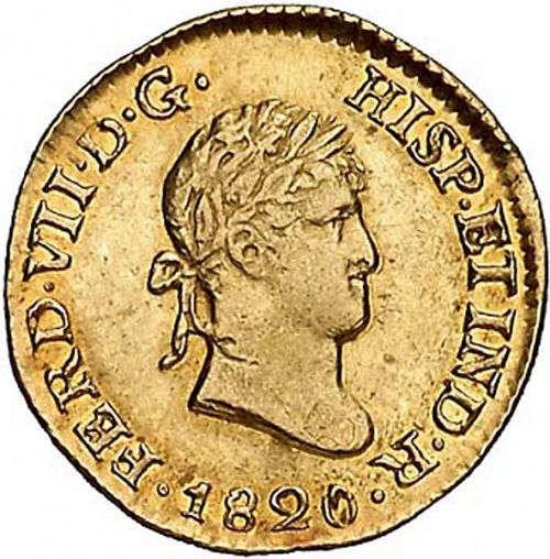 half Escudo Obverse Image minted in SPAIN in 1820JJ (1808-33  -  FERNANDO VII)  - The Coin Database