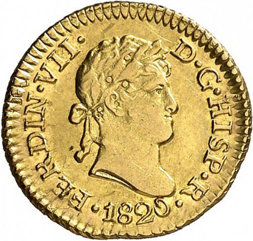 half Escudo Obverse Image minted in SPAIN in 1820JP (1808-33  -  FERNANDO VII)  - The Coin Database