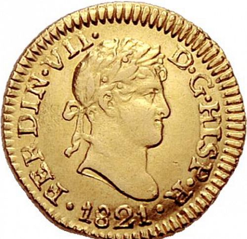 half Escudo Obverse Image minted in SPAIN in 1821JP (1808-33  -  FERNANDO VII)  - The Coin Database