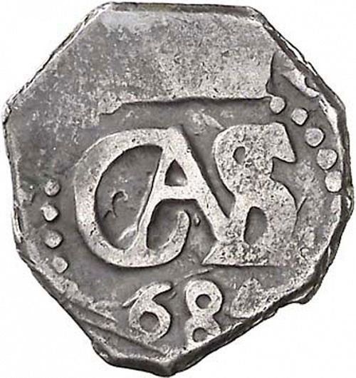 half Real Obverse Image minted in SPAIN in 1684V (1665-00  -  CARLOS II)  - The Coin Database