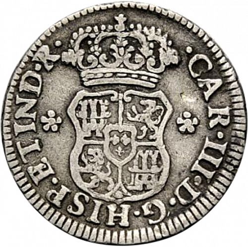half Real Obverse Image minted in SPAIN in 1768JR (1759-88  -  CARLOS III)  - The Coin Database