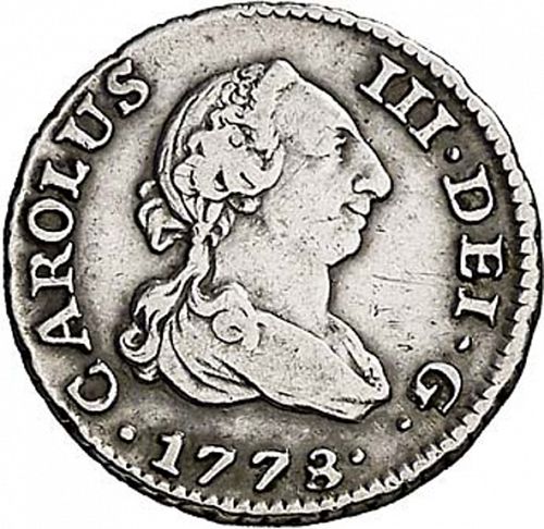 half Real Obverse Image minted in SPAIN in 1778PJ (1759-88  -  CARLOS III)  - The Coin Database