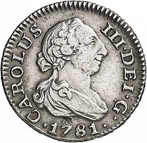 half Real Obverse Image minted in SPAIN in 1781PJ (1759-88  -  CARLOS III)  - The Coin Database