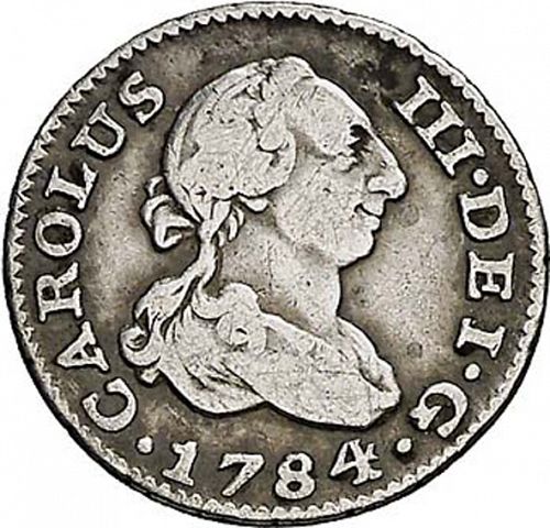 half Real Obverse Image minted in SPAIN in 1784JD (1759-88  -  CARLOS III)  - The Coin Database