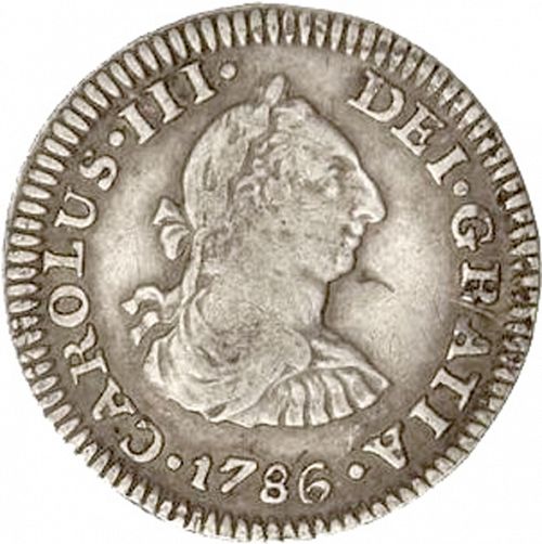 half Real Obverse Image minted in SPAIN in 1786FM (1759-88  -  CARLOS III)  - The Coin Database