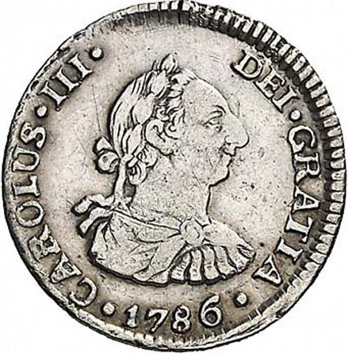half Real Obverse Image minted in SPAIN in 1786PR (1759-88  -  CARLOS III)  - The Coin Database