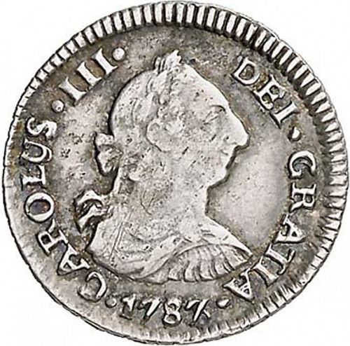 half Real Obverse Image minted in SPAIN in 1787DA (1759-88  -  CARLOS III)  - The Coin Database