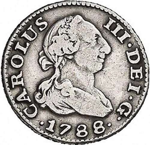 half Real Obverse Image minted in SPAIN in 1788DV (1759-88  -  CARLOS III)  - The Coin Database