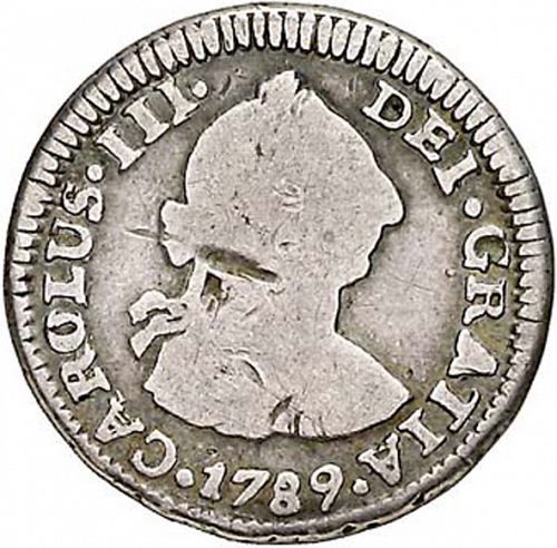 half Real Obverse Image minted in SPAIN in 1789DA (1759-88  -  CARLOS III)  - The Coin Database