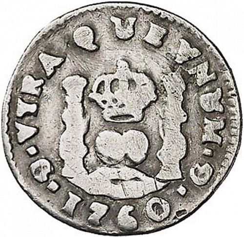 half Real Reverse Image minted in SPAIN in 1760 (1759-88  -  CARLOS III)  - The Coin Database