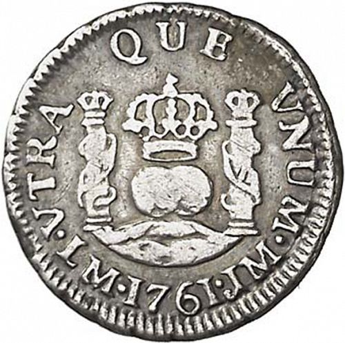 half Real Reverse Image minted in SPAIN in 1761JM (1759-88  -  CARLOS III)  - The Coin Database