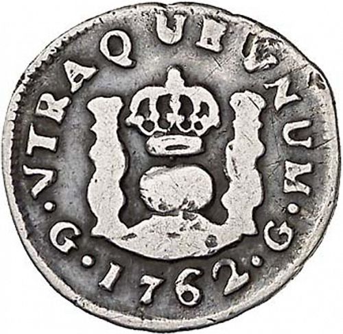 half Real Reverse Image minted in SPAIN in 1762 (1759-88  -  CARLOS III)  - The Coin Database