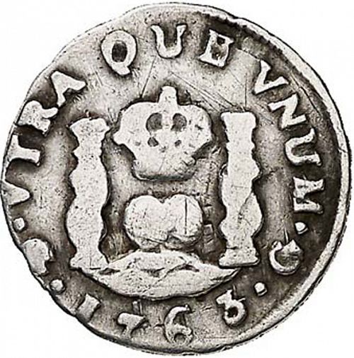 half Real Reverse Image minted in SPAIN in 1763 (1759-88  -  CARLOS III)  - The Coin Database