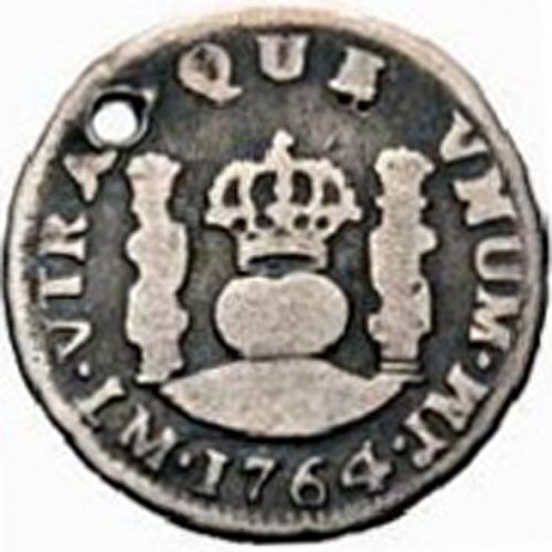 half Real Reverse Image minted in SPAIN in 1764JM (1759-88  -  CARLOS III)  - The Coin Database