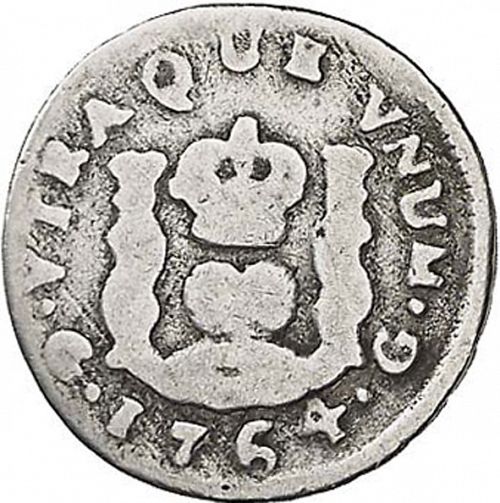 half Real Reverse Image minted in SPAIN in 1764 (1759-88  -  CARLOS III)  - The Coin Database